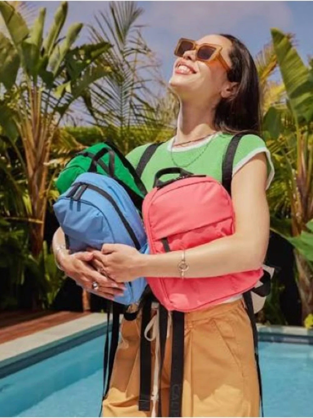 Calpak Luka Mini Backpack Apple Green Purse Travel Bag Puffy Carry on